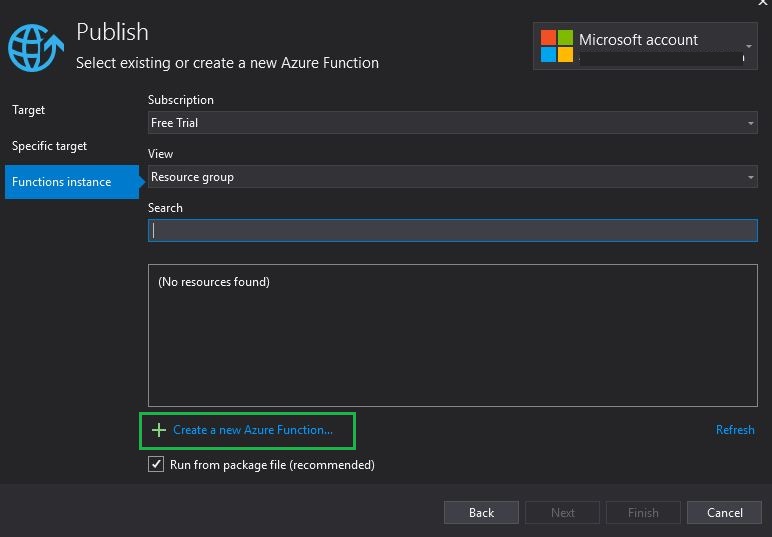 Create Container and Upload Blob using Azure Function in .NET Core