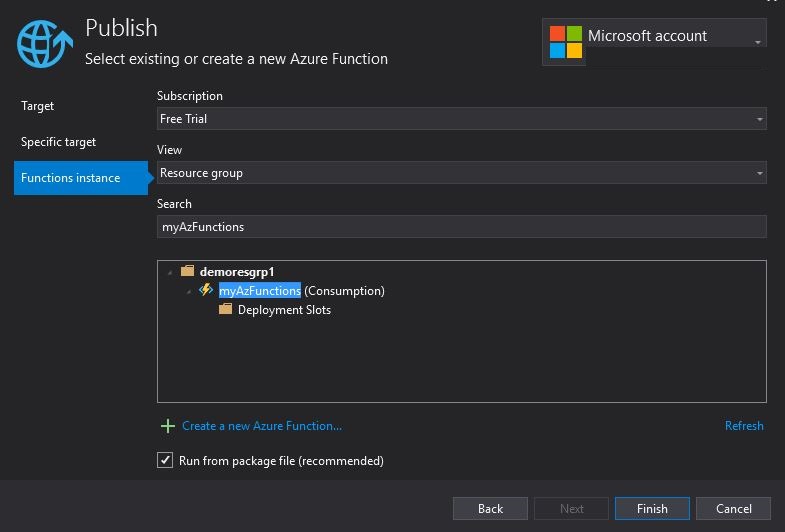 Create Container and Upload Blob using Azure Function in .NET Core