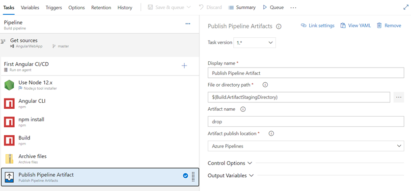 Create Build Pipeline For Angular App And Download Artifacts Using Azure Devops