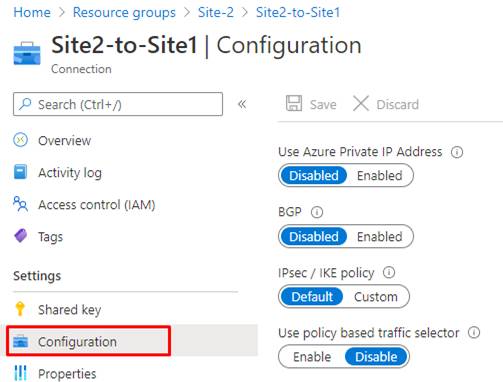 Upgrading The IPsec/ IKE Policy To The Azure Site-To-Site VPN Connection Using The Azure Portal
