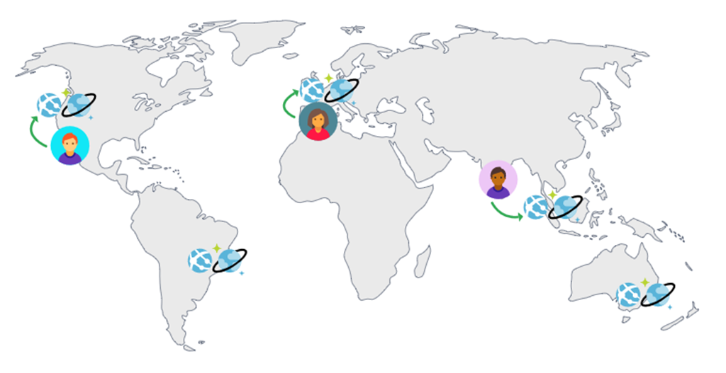 An image showing globally distributed applications.