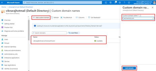 Adding Our Own Domain Name To Azure Active Directory