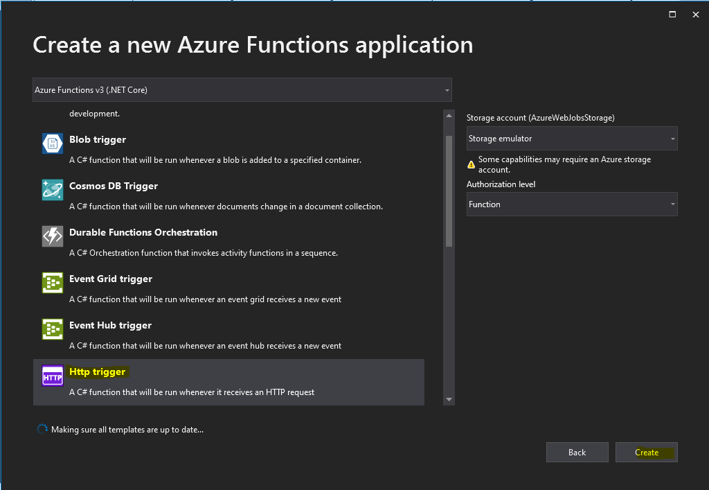 Create A C# Azure Function Using Visual Studio 2019
