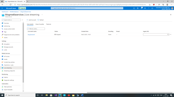 Getting Started With Azure Media Services - Live Streaming