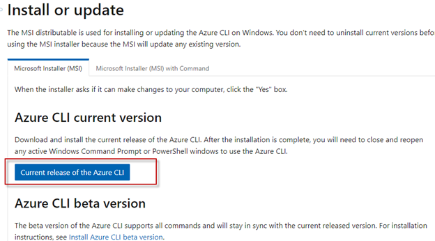 Installing Latest Version Of Azure CLI
