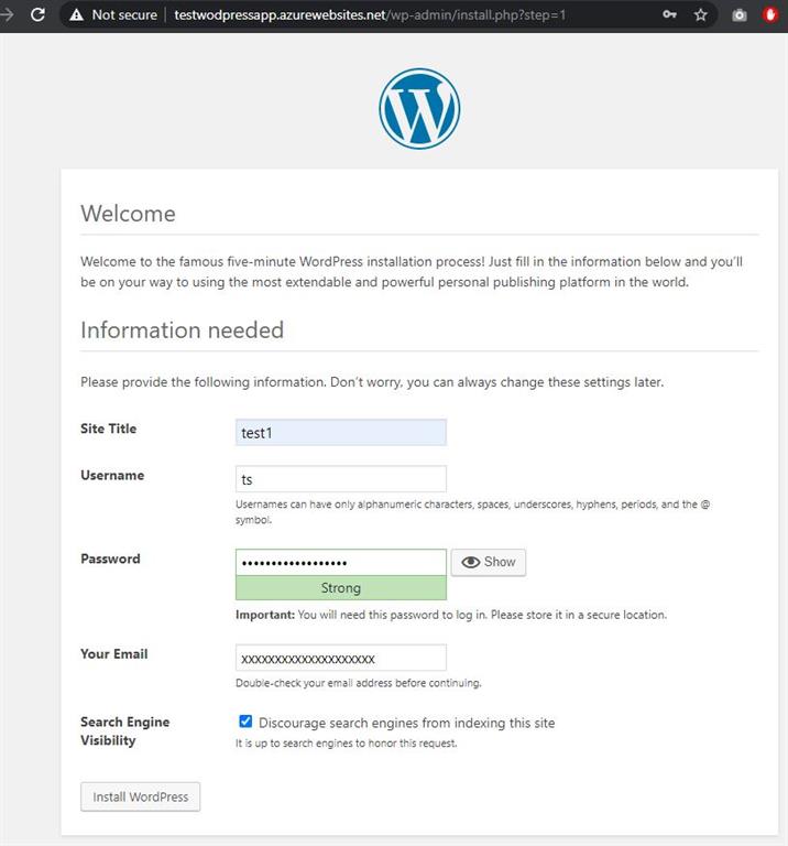 WordPress on Azure