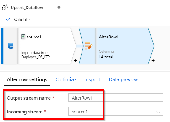 Azure Data Factory – Implement UpSert using Dataflow Alter Row Transformation