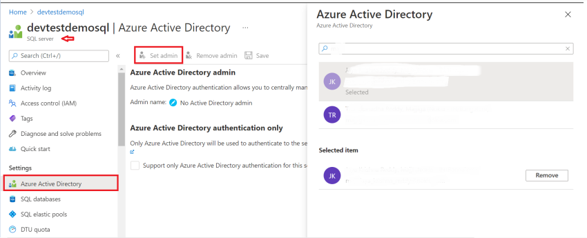 Azure AD Authentication For Azure SQL Server Managed Databases
