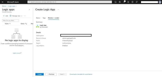 Creating A Logic App In Microsoft Azure