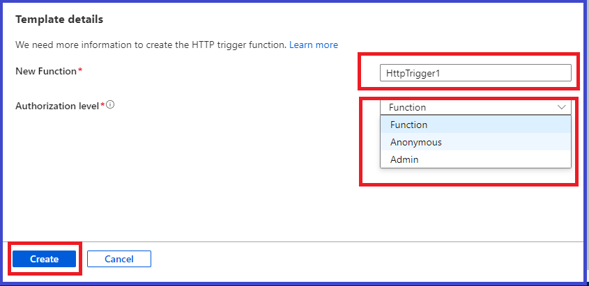 Http Trigger Function in Azure Portal