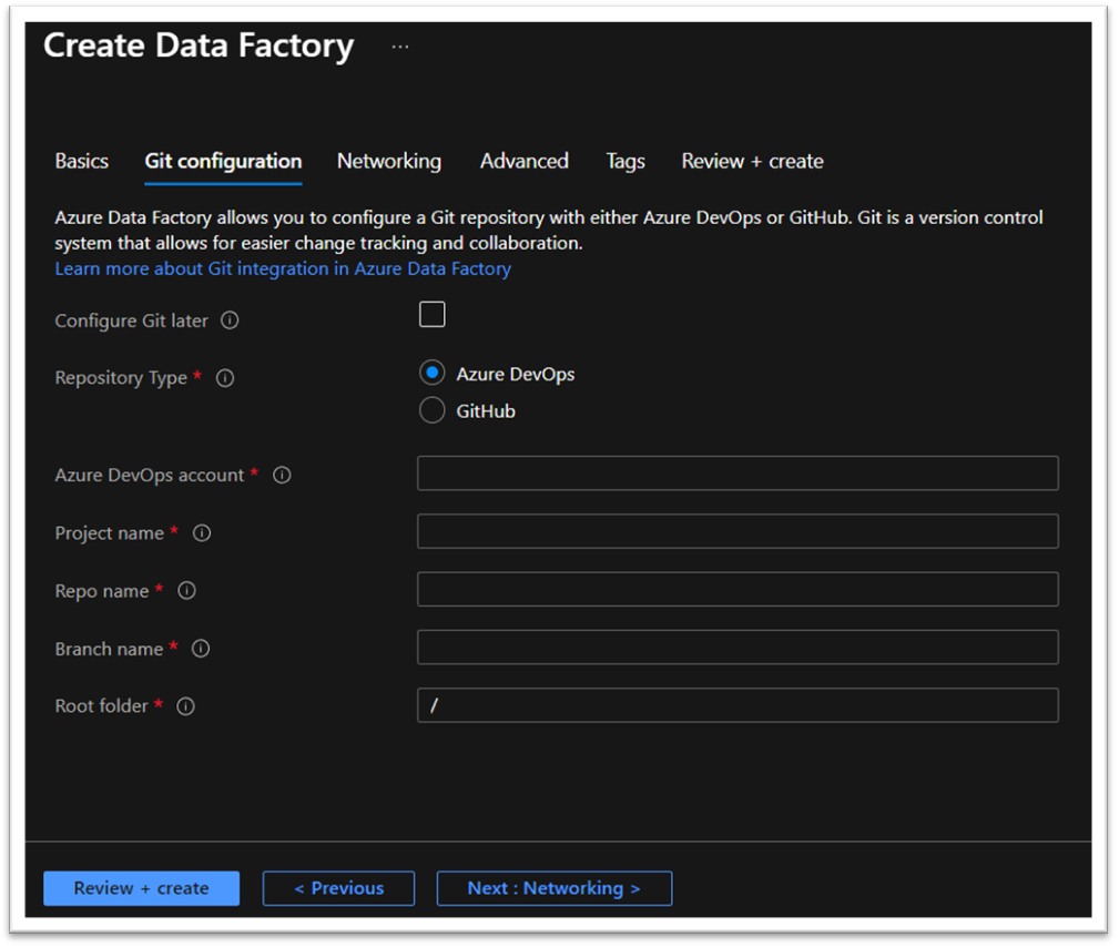 Create Azure Data factory