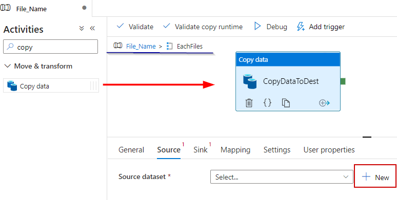 Extract file names and copy from source path in Azure Data Factory