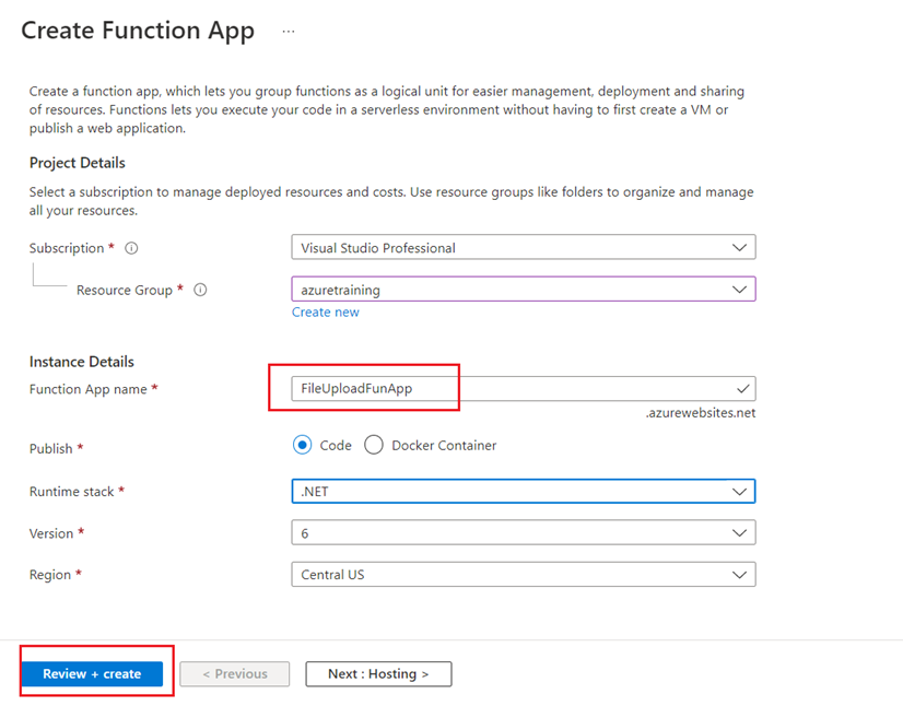 How to upload files into Azure Blog Storage using Azure functions in C#