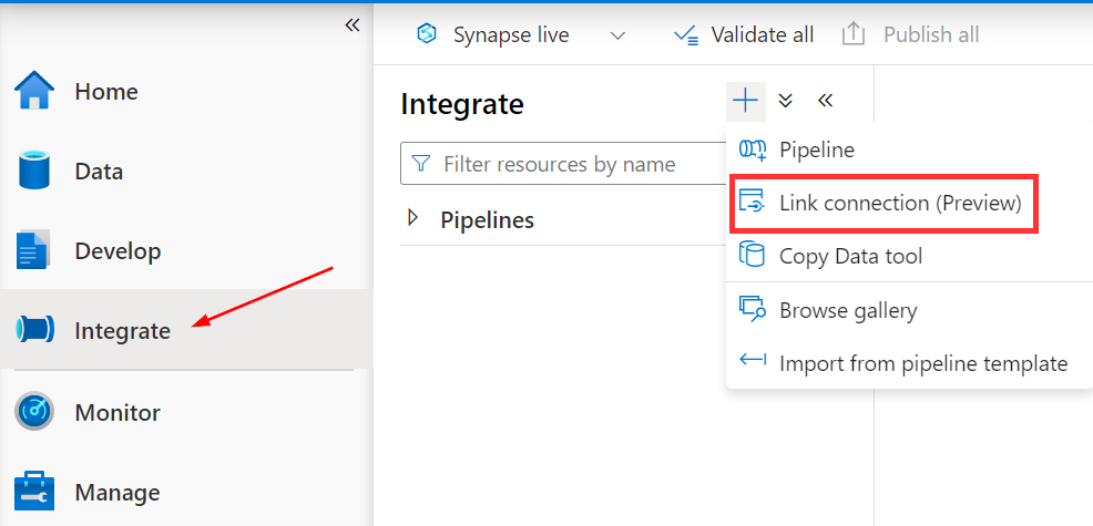 Create Azure Synapse Analytics Link For SQL
