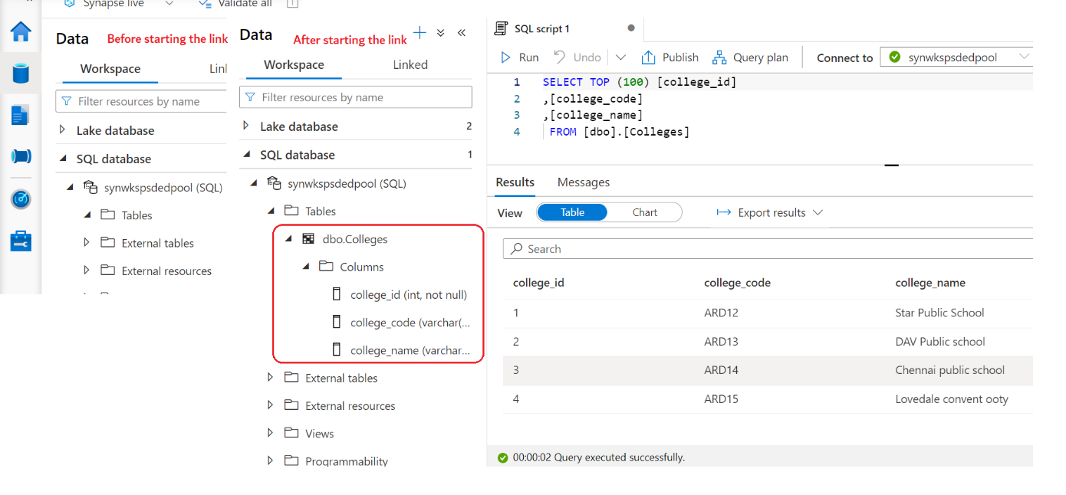 Create Azure Synapse Analytics Link For SQL