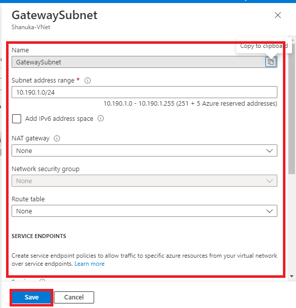 Configure A IPsec Tunnel VNet-To-VNet VPN Gateway