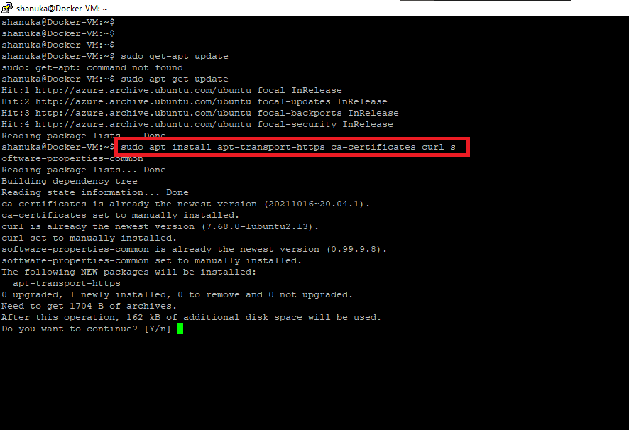 How To Deploy Docker In Ubuntu Server Using Azure Portal