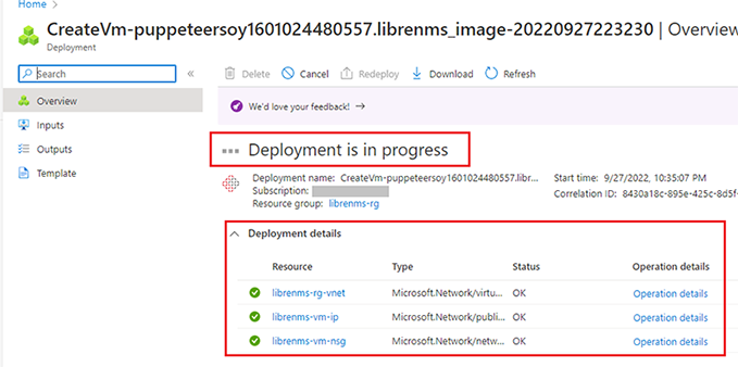 Deploying the LibreNMS Image in Azure