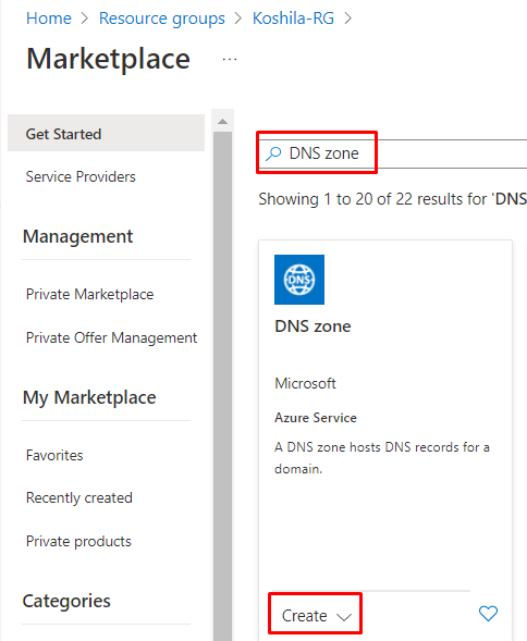 Creating Public DNS Zone in Azure