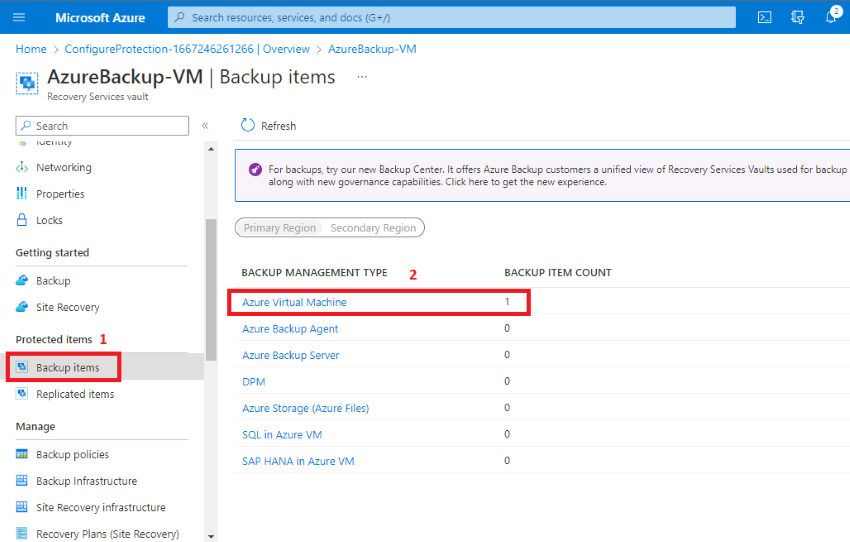 How to Backup Virtual Machines by using Azure Portal