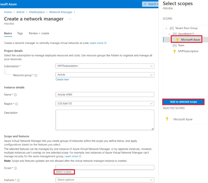 Configuring Azure Virtual Network Manager