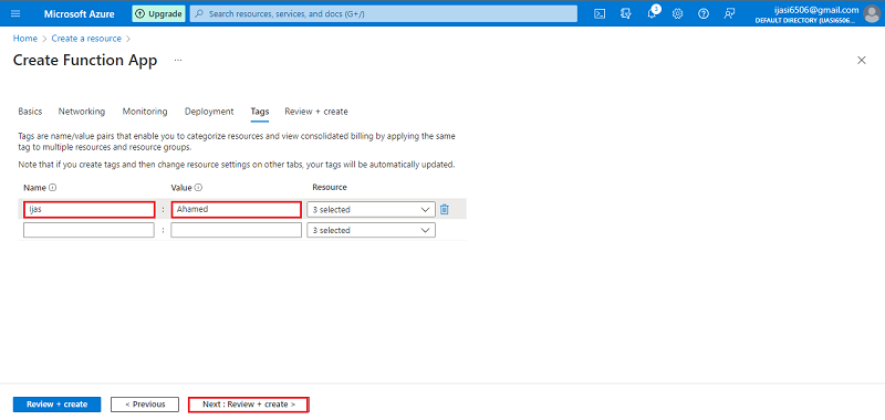 Create a Function App in Azure
