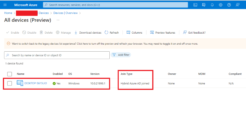 How to Configuring Hybrid Azure AD Join Devices in a Managed Domain