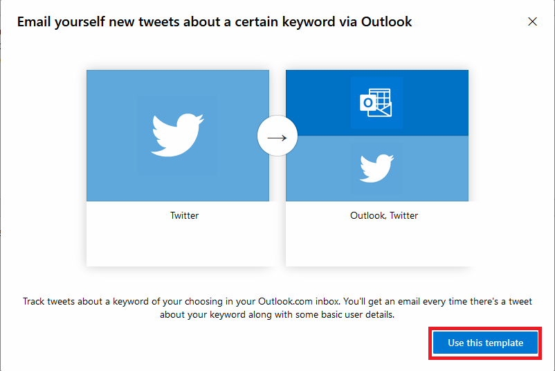 Email yourself new tweet with specific keyword Using Azure Logic App