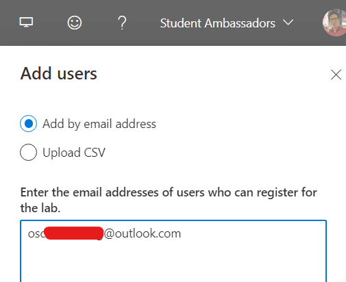 import users by email or upload them with a CSV