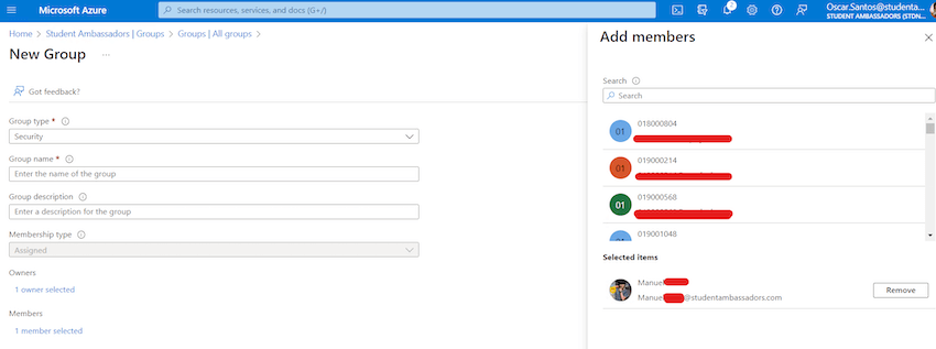 Add members to a Azure AD Group