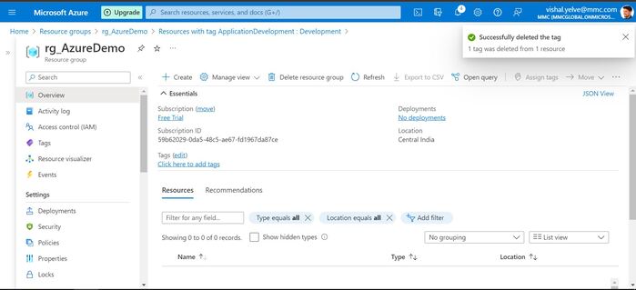 Azure Resource Group and Using Tags