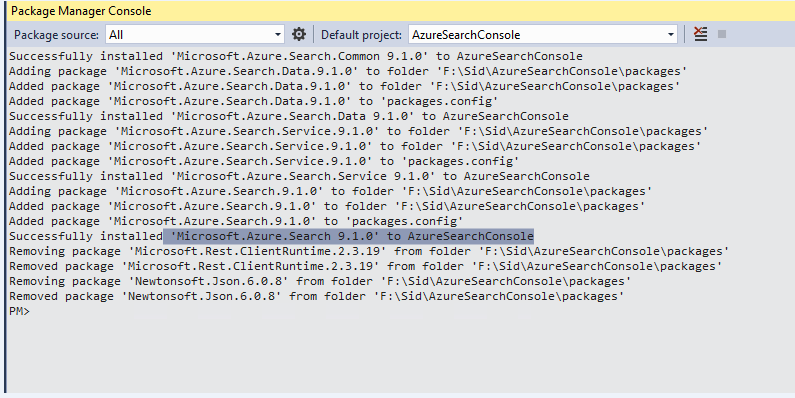 Create Azure Search Index, Load Data And Query From .NET SDK