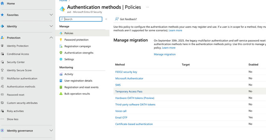 Authentication Methods Policies