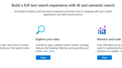 Azure Cognitive Search main screen