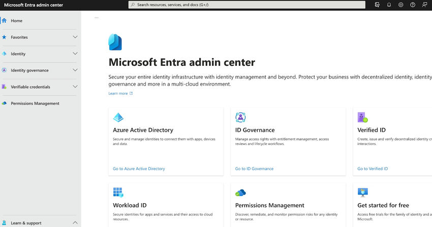 Microsoft Admin panel