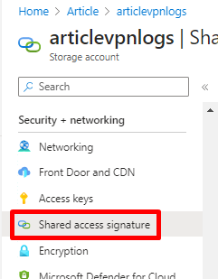 Shared access signature