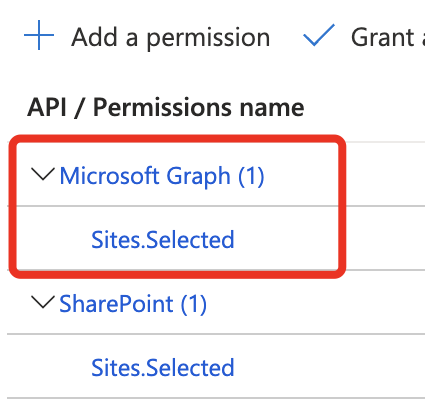 Add permission in Microsoft Graph