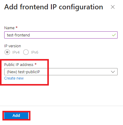 Add frontend IP configuration