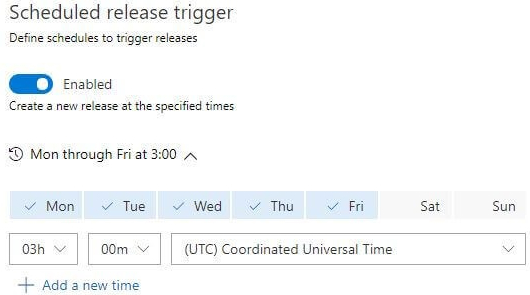 Schedule release trigger