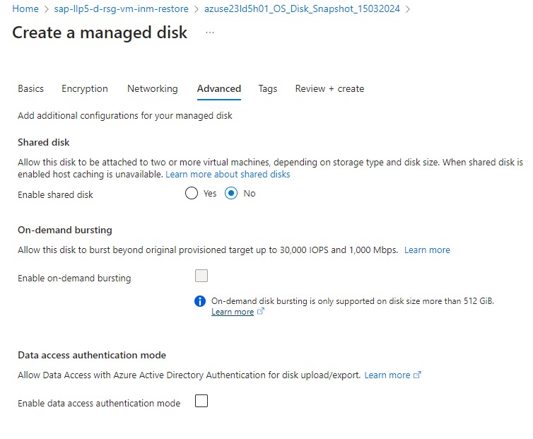 Managed disk