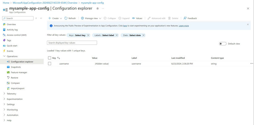 Configuration explorer